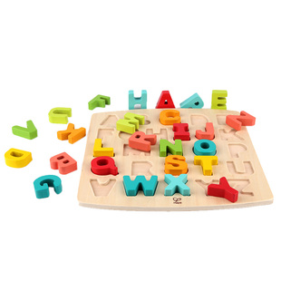 Hape立体数字字母拼图宝宝幼儿益智玩具儿童木制早教手抓板男女孩