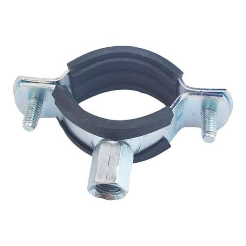 重型金属管卡镀锌管夹抱箍吊卡卡箍PVC水管卡扣带胶皮固定支架