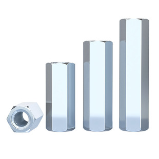 镀锌加长六角螺母螺杆丝杆牙条连接螺丝帽圆型接头M6M8M10M12-M30