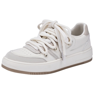 热风厚底板鞋女鞋2026年春季新款运动休闲小白鞋户外百搭慢跑鞋子