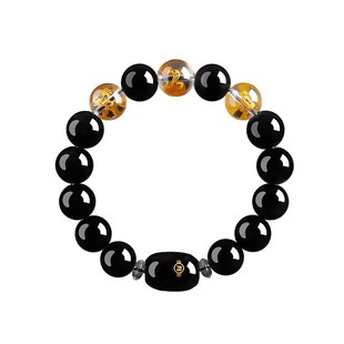 天然黑曜石手链女三合六合2026马年本命年化解转运珠属马手串男