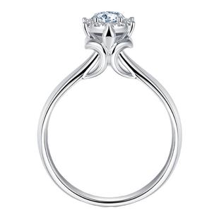 【商场同款】莱绅通灵珠宝 王室庄园系列简约 18K金钻戒钻石戒指