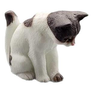 微景观摆件 仿真动物模型黑白小猫咪 树脂手办玩偶桌面礼物工艺品