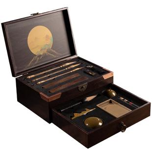 文房四宝套装专业级高档精品毛笔砚台毛笔架端砚笔墨纸砚全套毛笔字书法国画专用礼盒送礼套装礼物一整套