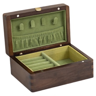 戒指专用收纳盒小号便携实木空盒多功能首饰盒送礼物耳钉耳夹饰品