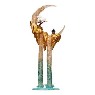 客厅玄关意境造景入户门壁龛屏风生财流水假山摆件高级感乔迁礼物