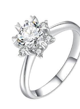 TopMiya培育钻石18K6爪雪花钻戒