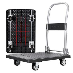 得力工具平板车搬运车手推车家用便携货车拖车折叠小推车拉货轻音