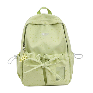 双肩包ins风绿色女学生初中生女生高颜值大容量小背包薄荷绿书包