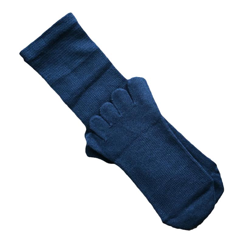 男士高筒五指袜纯棉长筒分趾袜男加长商务五趾袜高腰春秋五本长袜