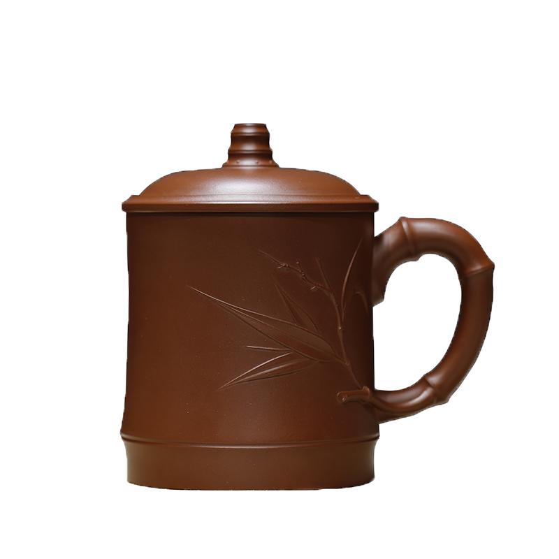 紫砂张义制陶底槽清紫砂杯