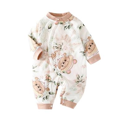 纯棉连体衣萌麋婴儿棉服无帽