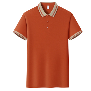 橙色POLO衫工作服短袖定制印logo夏季男女企业员工团建服凉爽T恤