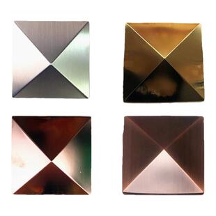 304不锈钢金字塔方星门花配件本色钛金玫瑰金装饰盖罗马柱冲压件