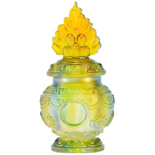 欧斯特八吉祥摩尼宝瓶 家居佛具用品摆件 古法琉璃佛前财神宝瓶