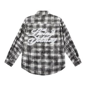 丛林老虎水洗做旧数码直喷格子衬衫经典复古廓形宽松纯棉男女外套