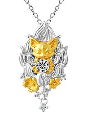 颂集「爆赚狐」原创招财桃花项链