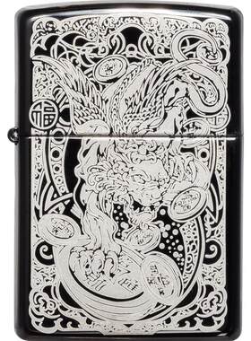 zippo正品打火机黑冰貔貅礼物男