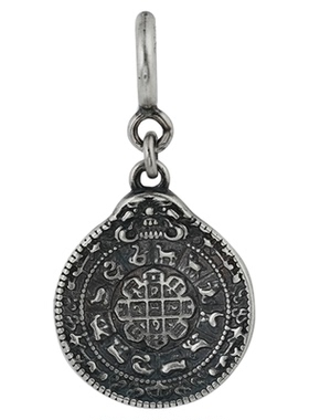 S925纯银九宫八卦牌扣坠