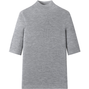 SOUL JUC亲肤舒适美丽诺18针无缝一体细羊毛衫半高领薄款显瘦针织