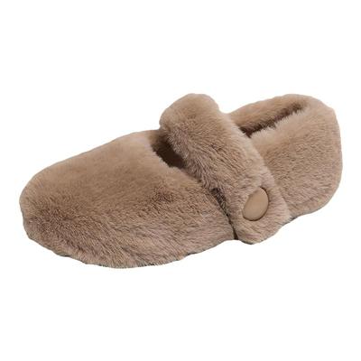 韩版秋冬外穿温柔毛毛鞋