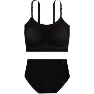 维密果冻条运动内衣套装软支撑背心式彩色可外穿露背文胸内裤