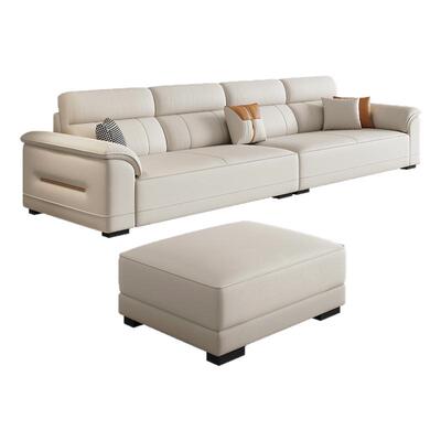 柏丝纳新布艺沙发现代简约三四人客厅沙发意式奶油可拆洗棉麻沙发