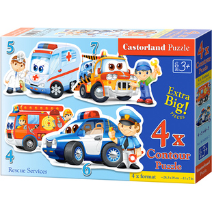 Castorland巧思进口儿童渐进拼图( 4+5+6+7)大片(88元任选3盒)