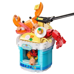 佳乐专卡皮巴拉关东煮小颗粒公仔积木拼装益智玩具潮玩礼物摆件