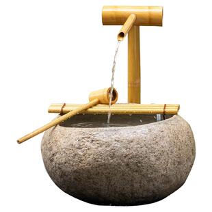 仿石头鱼缸石槽流水摆件循环水景观民宿酒店花园户外庭院装饰造景