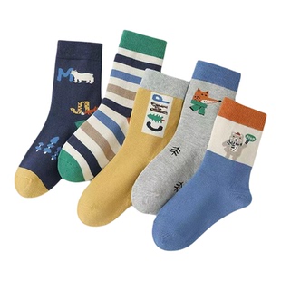 六指鼠儿童袜子男孩春秋纯棉卡通中长筒童袜男童中大童小孩袜冬天