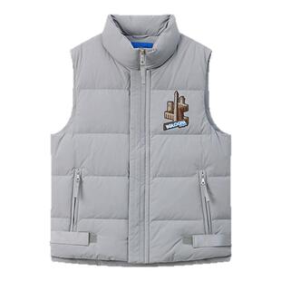 Navigare意大利小帆船灰色立领羽绒马甲男秋冬潮牌保暖背心外套