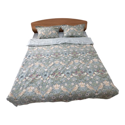 推荐！外贸出口Mor粗线纯棉全棉双人被套四件套200x230 1.8m床品