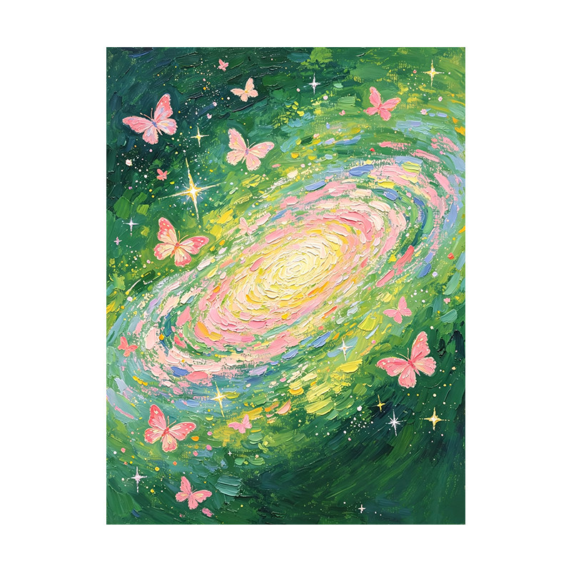 来图可定制数字油画diy数字油彩画手绘抽象蝴蝶丙烯画零基础可画
