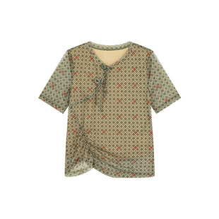 一城画一夏季气质宽松文艺通勤透气轻薄时尚短T恤女上衣