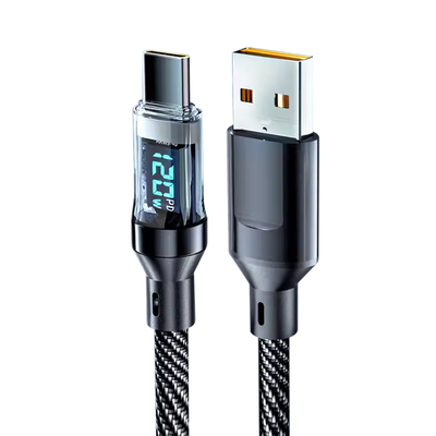 【正品】typec数据线6A适用华为oppo小米vivo安卓手机快充100W超级闪充智能数显双typec-C编织快充加长充电线