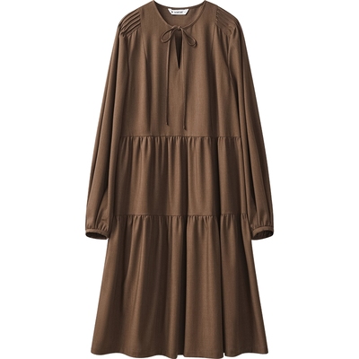 【播奥莱】播春秋灯笼袖法式连衣裙女度假长袖裙子DDR3LD5014