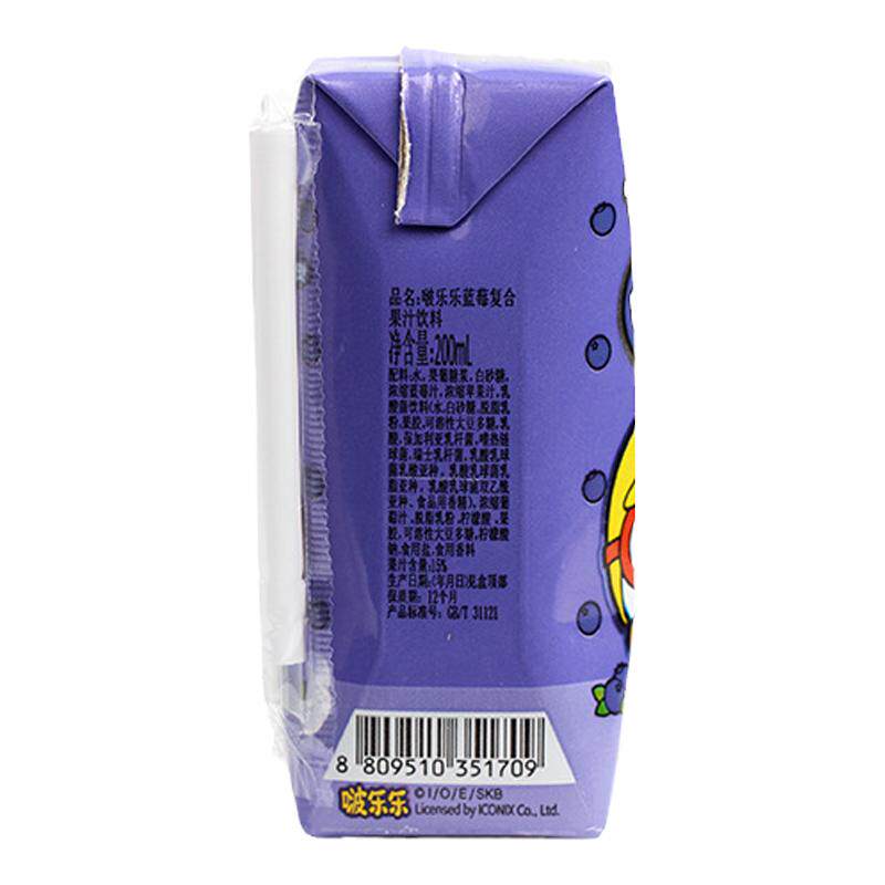 啵乐乐果汁饮料草莓味葡萄味