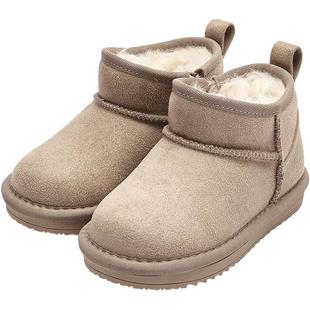 巴拉巴拉儿童雪地靴男童女童棉靴秋冬款童鞋大童宝宝靴子加绒鞋子