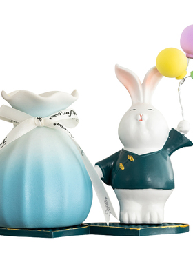 电视柜装饰品兔子摆件