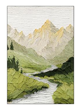 立体手绘抽象山水风景画油画包邮