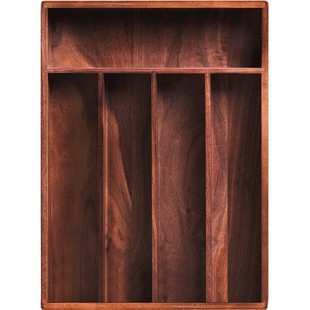 精品黑胡桃木餐具刀叉收纳盒 厨房实木餐具盒 高档客厅筷勺收纳盒