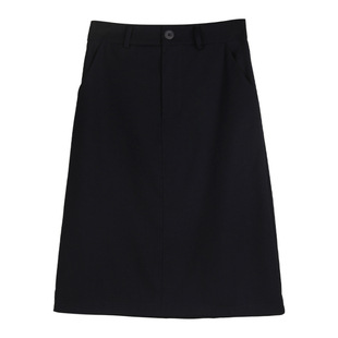 小个子TR西装面料半身裙女2025新款高腰显瘦职业工作a字过膝中裙