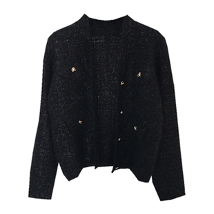 id女装2025冬新款国内代购同款小香风长袖针织毛衫宽松型开衫外套