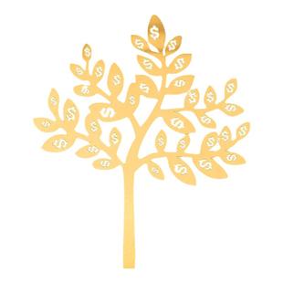 亚克力金色暴富发财树蛋糕装饰插牌数钱数到手抽筋生日插件摇钱树