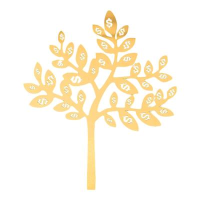 亚克力金色暴富发财树蛋糕装饰