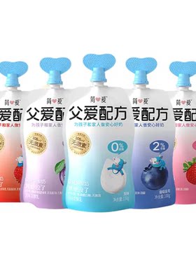 简爱父爱配方100g*12袋孩子奶西梅葡萄草莓味0%2%4%蔗糖果蔬酸奶