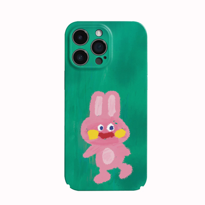 苹果iPhone卡通兔子菲林硬壳手机保护套全包精孔绿色可爱适用vivoX200ProMini小米17ProMax红米K40Pro荣耀30S
