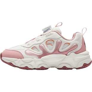 安踏儿童女童休闲鞋老爹鞋2026春季新款大童运动鞋童鞋潮流纽扣鞋