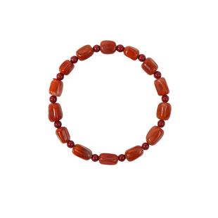 天然随型南红朱砂手链本命年红色木火相生手串缺木辅火珠手绳女款